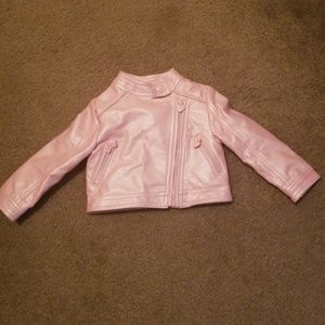 Infant girls pink moto jacket